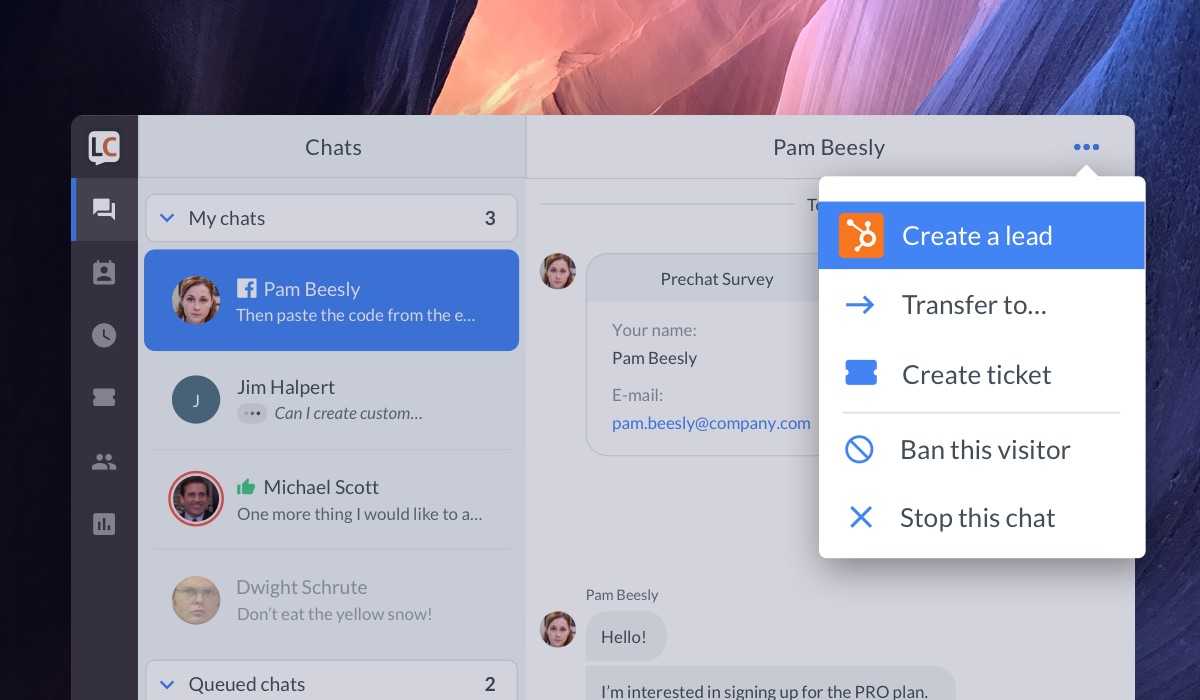 LiveChat Chat Actions